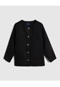 Chaqueta Unicolor Con Botones Para Mujer Curvy  Para Mujer Negro Patprimo de Patprimo