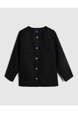 Chaqueta Unicolor Con Botones Para Mujer Curvy  Para Mujer Negro Patprimo Patprimo