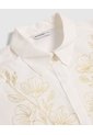 Camisa Manga Corta Con Aplique Para Mujer Curvy  Para Mujer Blanco Patprimo de Patprimo