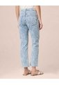 Jeans Straight Con Bordado Floral Para Mujer  Para Mujer Azul Patprimo de Patprimo