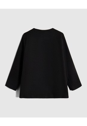 Chaqueta Unicolor Con Botones Para Mujer Curvy Para Mujer Negro Patprimo