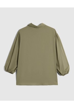 Camisa Con Mangas Globo Para Mujer Curvy  Para Mujer Verde Patprimo