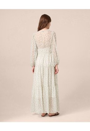 Vestido Largo Con Cintura Enresortada Para Mujer Para Mujer Verde Patprimo