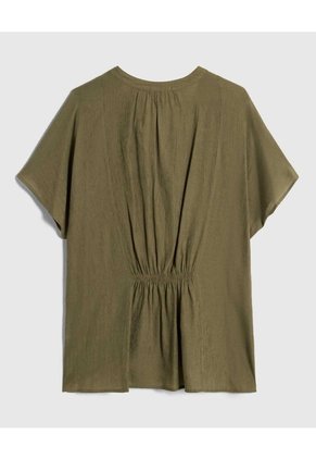 Blusa Escote En V Con Manga Corta Para Mujer Curvy Para Mujer Verde Patprimo