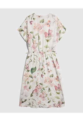 Vestido Cruzado Con Cintura Elástica Para Mujer Curvy Para Mujer Blanco Patprimo