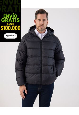 Chaqueta Acolchada Con Capota   Para Hombre Negro Patprimo Patprimo