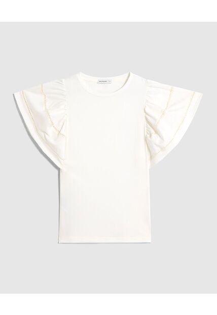 Camiseta  Para Mujer Manga Corta Cuello Redondo Color Blanco Marca Patprimo #30093881