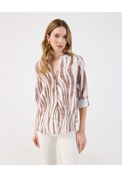 Blusa  Para Mujer Manga Larga Color Café Marca Patprimo #30123635