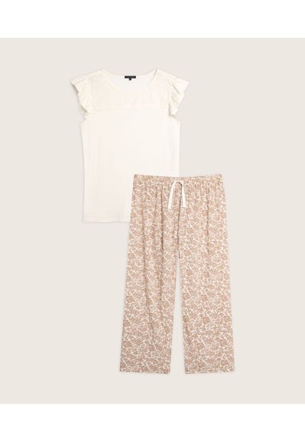 Pijama Para Mujer M/C P/L Color Marfil Marca Patprimo #30040212