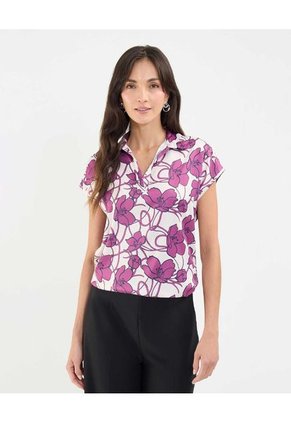 Blusa Para Mujer Manga Corta Color Morado Marca Patprimo #30123448