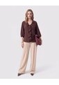 Blusa Con Bolero Frontal Cascada Mujer  Para Mujer Café Patprimo de Patprimo