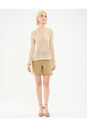 Saco Para Mujer Cuello Redondo Color Dorado Marca Patprimo #30330589