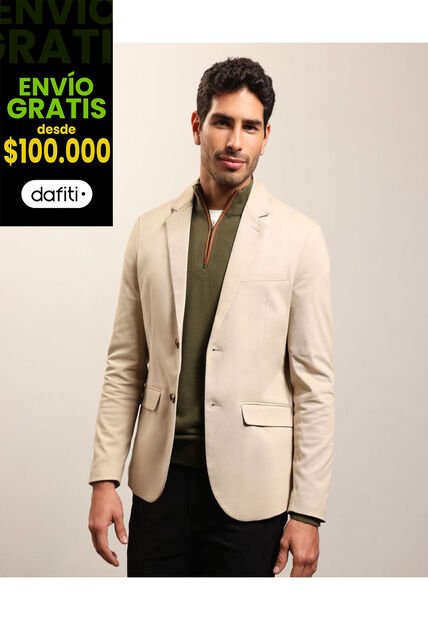 Blazer Clasico   Para Hombre Beige Patprimo