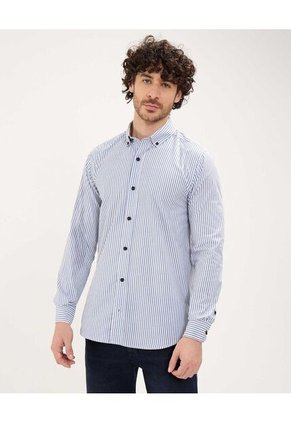 Camisa Para Hombre Manga Larga Sin Bolsillo Color Azul  Marca Patprimo #44013059