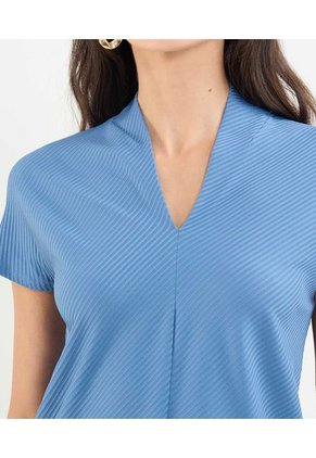 Camiseta Para Mujer Manga Corta Cuello V Color Azul  Marca Patprimo #30093659