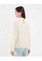 Blusa Plisada Cuello Alto  Para Mujer Amarillo Patprimo de Patprimo