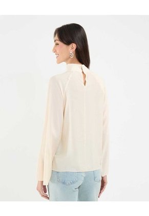 Blusa Plisada Cuello Alto  Para Mujer Amarillo Patprimo