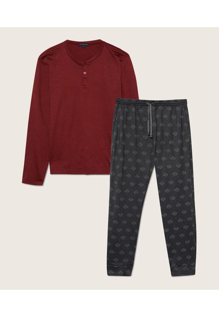 Pijama Para Hombre M/L P/L Color Vino Marca Patprimo #44040175