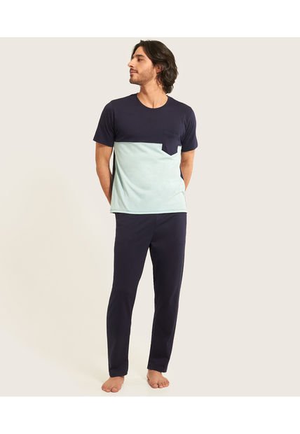 Pijama Para Hombre M/C P/L Color Azul  Marca Patprimo #44040102