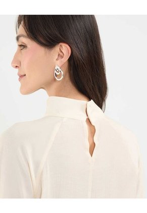 Blusa Plisada Cuello Alto  Para Mujer Amarillo Patprimo