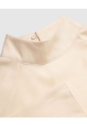 Blusa Plisada Cuello Alto  Para Mujer Amarillo Patprimo