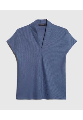 Camiseta Para Mujer Manga Corta Cuello V Color Azul  Marca Patprimo #30093659