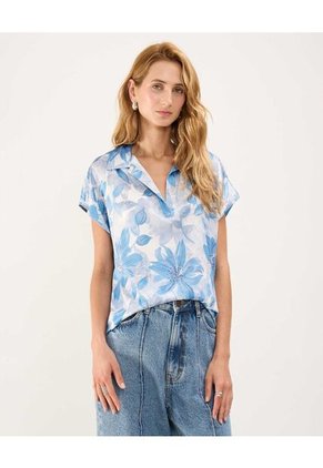 Blusa Para Mujer Manga Corta Color Azul Claro Marca Patprimo #30123387