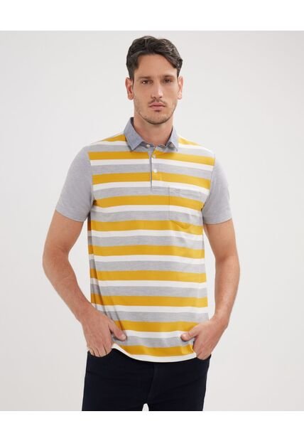 Polo Para Hombre Cuello Maquina Con Bolsillo Color Gris  Marca Patprimo #44112600