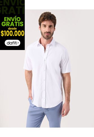 Camisa Unicolor   Para Hombre Blanco Patprimo Patprimo