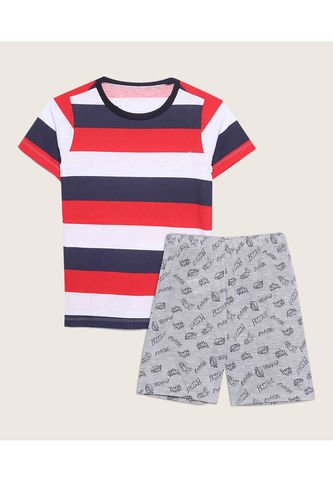 Pijama Para Niño M/C P/C Color Rojo  Marca Patprimo #66040047 Patprimo