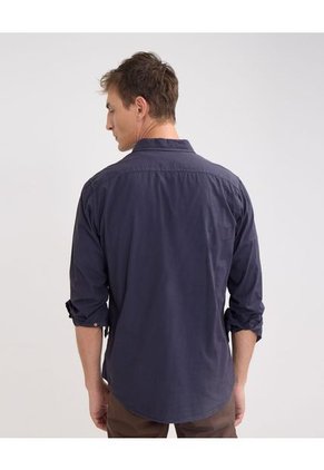 Camisa Para Hombre Manga Larga Con Bolsillo Color Azul Oscuro Marca Patprimo #44013015