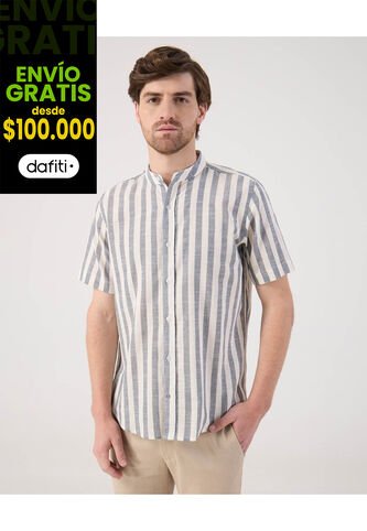 Camisa A Rayas   Para Hombre Azul Patprimo Patprimo