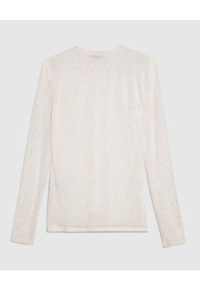 Camiseta Para Mujer Manga Larga Cuello Redondo Color Crema Marca Patprimo #30093613