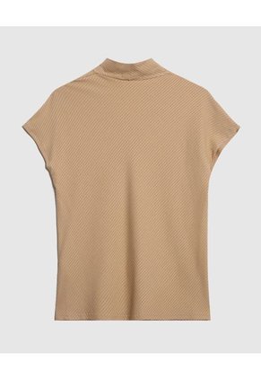 Camiseta Para Mujer Manga Corta Cuello V Color Café Claro Marca Patprimo #30093659