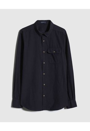 Camisa Para Hombre Manga Larga Con Bolsillo Color Azul Oscuro Marca Patprimo #44013015