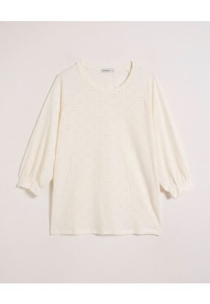 Camiseta  Para Mujer Manga 3/4 Cuello Redondo Color Crema Marca Patprimo #30093801