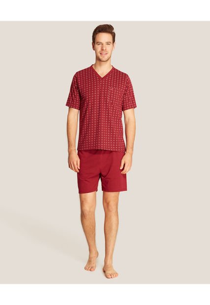 Pijama Para Hombre M/C P/C Color Rojo  Marca Patprimo #44040079