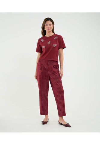 Pantalón Para Mujer Moda Color Vino Marca Patprimo #30072004 Patprimo