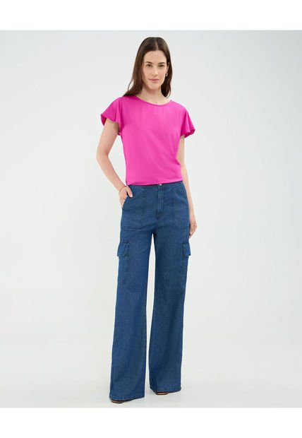 Jean Para Mujer Fluido Color Azul Marca Patprimo #30160401
