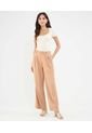 Pantalón En Efecto Lino  Para Mujer Café Patprimo de Patprimo