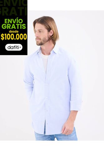 Camisa Oxford   Para Hombre Azul Patprimo Patprimo