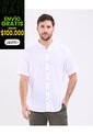Camisa Manga Corta Unicolor   Para Hombre Blanco Patprimo de Patprimo