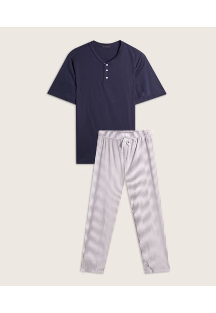 Pijama Para Hombre M/C P/L Color Azul  Marca Patprimo #44040119