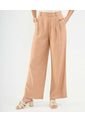 Pantalón En Efecto Lino  Para Mujer Café Patprimo de Patprimo