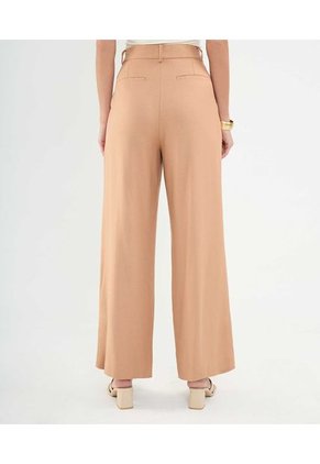 Pantalón En Efecto Lino  Para Mujer Café Patprimo
