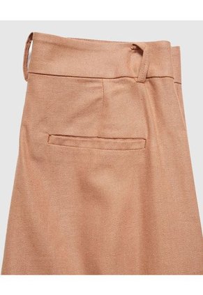 Pantalón En Efecto Lino  Para Mujer Café Patprimo