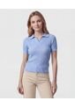 Polo Punto Calado Manga Corta   Para Mujer Azul Patprimo de Patprimo