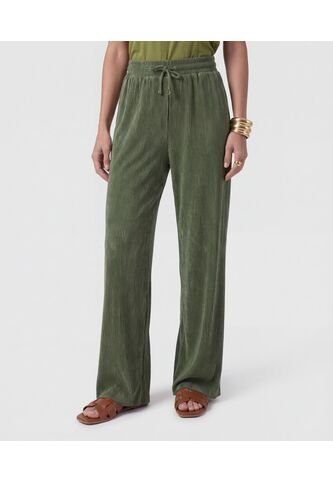 Pantalón Wide Leg Plisado   Para Mujer Verde Patprimo Patprimo