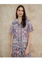 Camisa Resort Estampada Campaña Beatriz Camacho  Para Mujer Azul Patprimo de Patprimo
