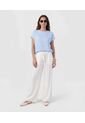 Pantalón Fluido Con Cintura Elástica   Para Mujer Blanco Patprimo de Patprimo